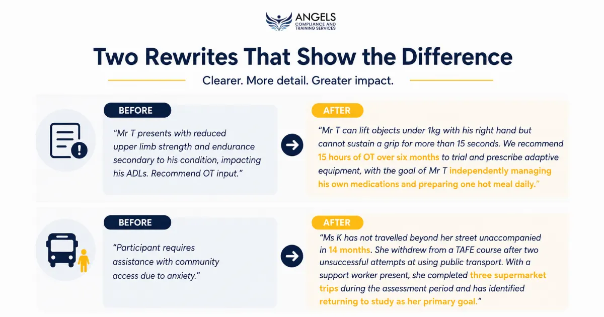 Two rewrites that show the difference 